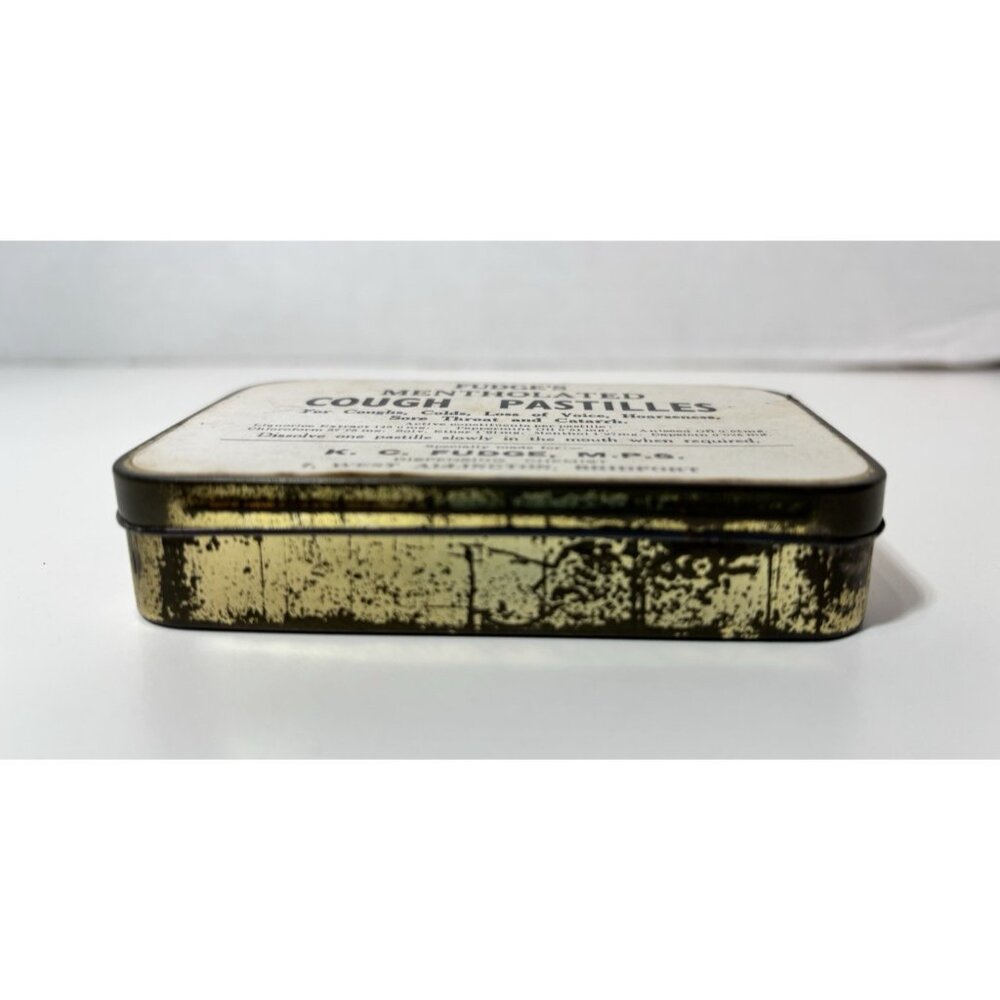 Vintage Fudge's Cough Pastilles Tin Chloroform and Ether on Ingredient List - Picture 4 of 8